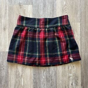Abercrombie & Fitch Y2K Plaid Wool Blend Academia Preppy Mini Skirt Size 8 W 29
